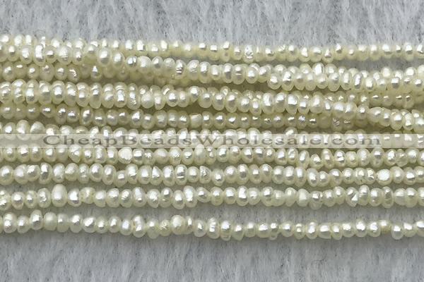 FWP14 14.5 inches 1.8mm potato white freshwater pearl strands