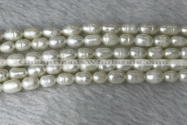 FWP171 14.5 inches 5mm - 6mm rice white freshwater pearl strands