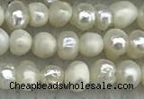 FWP18 14.5 inches 3mm - 4mm potato white freshwater pearl strands