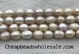 FWP206 15 inches 10mm - 11mm rice white freshwater pearl strands