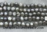 FWP246 15 inches 7mm - 8mm baroque grey freshwater pearl strands