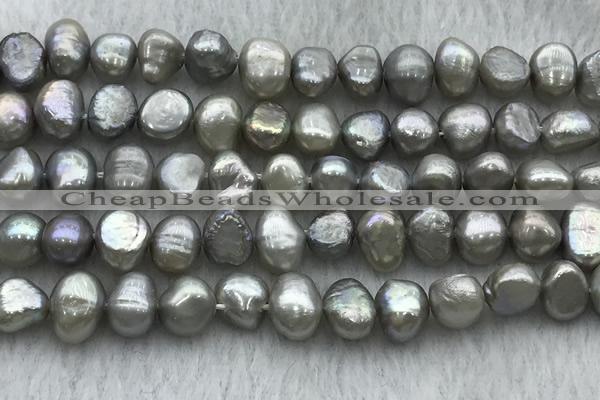 FWP246 15 inches 7mm - 8mm baroque grey freshwater pearl strands