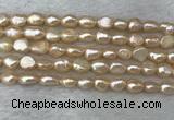 FWP275 15 inches 6mm - 7mm baroque pink freshwater pearl strands