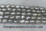 FWP281 15 inches 7mm - 8mm baroque grey freshwater pearl strands