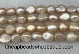 FWP300 15 inches 11mm - 12mm baroque pink freshwater pearl strands