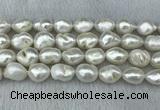 FWP312 15 inches 12mm - 13mm baroque white freshwater pearl strands