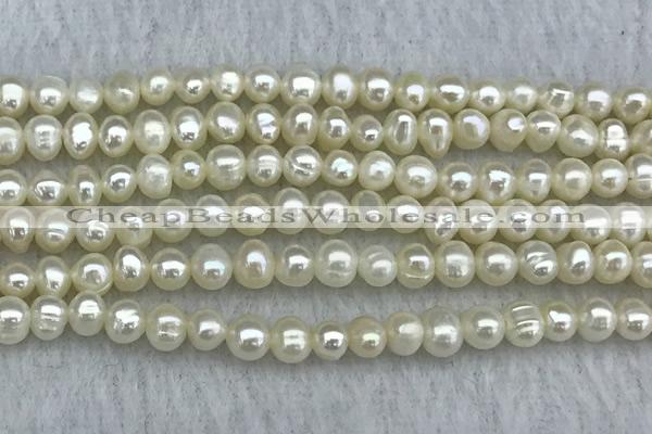 FWP32 14.5 inches 4.8mm potato white freshwater pearl strands