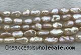 FWP355 8mm - 9mm baroque light purple freshwater pearl strands