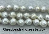 FWP360 15 inches 11mm - 12mm baroque freshwater nucleated pearl beads