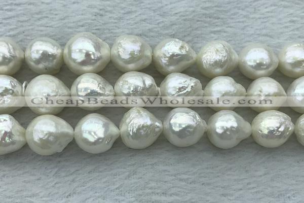 FWP361 15 inches 12mm - 13mm baroque freshwater nucleated pearl beads