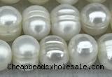 FWP37 14.5 inches 5mm - 6mm potato white freshwater pearl strands