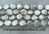 FWP380 15 inches 12mm - 13mm coin freshwater pearl beads