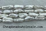 FWP411 15 inches 10*22mm - 11*25mm biwa freshwater pearl beads