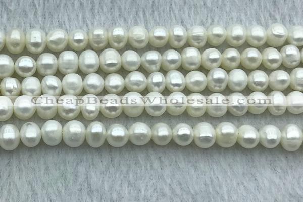 FWP42 14.5 inches 5.5mm - 6mm potato white freshwater pearl strands