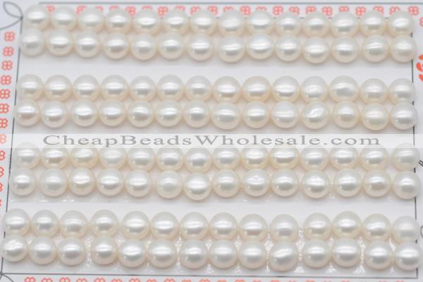 FWP456 half-drilled 6-6.5mm bread freshwater pearl beads