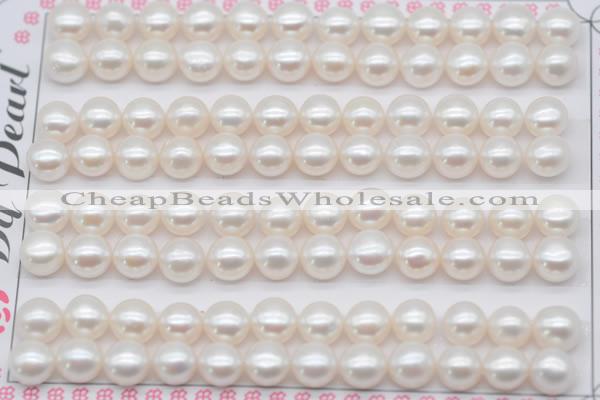 FWP458 half-drilled 7-7.5mm bread freshwater pearl beads