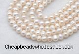 FWP481 14 inches 6mm - 7mm potato white freshwater pearl strands