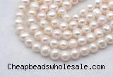 FWP483 14.5 inches 8mm - 9mm potato white freshwater pearl strands