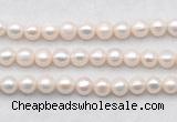 FWP488 14.5 inches 10mm - 11mm potato white freshwater pearl strands