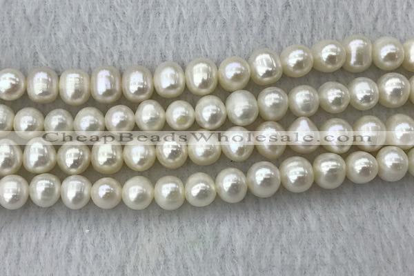 FWP81 15 inches 7mm - 8mm potato white freshwater pearl strands