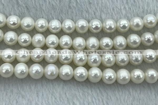 FWP87 15 inches 8mm - 9mm potato white freshwater pearl strands