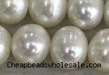 FWP90 15 inches 8mm - 9mm potato white freshwater pearl strands