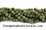 GARN06 15 inches 8mm round green garnet gemstone beads