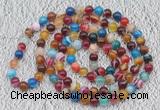 GMN109 Hand-knotted 6mm banded agate 108 beads mala necklaces