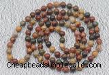 GMN112 Hand-knotted 6mm picasso jasper 108 beads mala necklaces