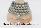 GMN1162 Hand-knotted 8mm, 10mm artistic jasper 108 beads mala necklaces with charm