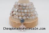 GMN1188 Hand-knotted 8mm, 10mm montana agate 108 beads mala necklaces with charm