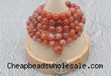 GMN1212 Hand-knotted 8mm, 10mm fire agate 108 beads mala necklaces with charm