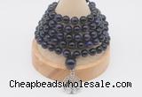 GMN1227 Hand-knotted 8mm, 10mm purple tiger eye 108 beads mala necklaces with charm