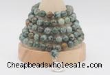 GMN1270 Hand-knotted 8mm, 10mm African turquoise 108 beads mala necklaces with charm