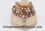 GMN2214 Hand-knotted 8mm, 10mm matte mookaite 108 beads mala necklace with charm