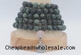 GMN2233 Hand-knotted 8mm, 10mm matte kambaba jasper 108 beads mala necklaces with charm