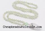 GMN4017 Hand-knotted 8mm, 10mm New jade 108 beads mala necklace with pendant