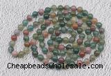 GMN408 Hand-knotted 8mm, 10mm Indian agate 108 beads mala necklaces