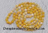 GMN415 Hand-knotted 8mm, 10mm yellow banded agate 108 beads mala necklaces