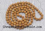 GMN445 Hand-knotted 8mm, 10mm wooden jasper 108 beads mala necklaces