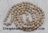 GMN466 Hand-knotted 8mm, 10mm feldspar 108 beads mala necklaces