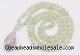 GMN4917 Hand-knotted 8mm, 10mm New jade 108 beads mala necklace with pendant