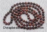 GMN495 Hand-knotted 8mm, 10mm red tiger eye 108 beads mala necklaces