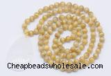 GMN5102 Hand-knotted 8mm, 10mm golden tiger eye 108 beads mala necklace with pendant