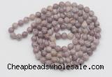 GMN522 Hand-knotted 8mm, 10mm lepidolite 108 beads mala necklaces