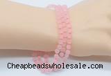 GMN5500 Hand-knotted 6mm matte rose quartz 108 beads mala necklaces