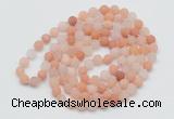 GMN5503 Hand-knotted 6mm matte pink aventurine 108 beads mala necklaces