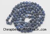 GMN5508 Hand-knotted 6mm matte sodalite 108 beads mala necklaces