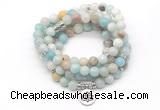 GMN7003 8mm amazonite 108 mala beads wrap bracelet necklace