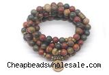 GMN7018 8mm picasso jasper 108 mala beads wrap bracelet necklace